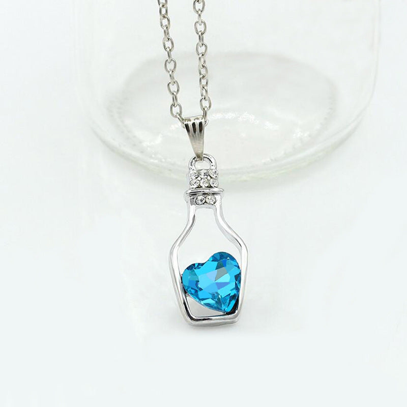 Wholesale New Love Crystal Bottle Drifting Bottle Clavicle Chain Fashion Accessory